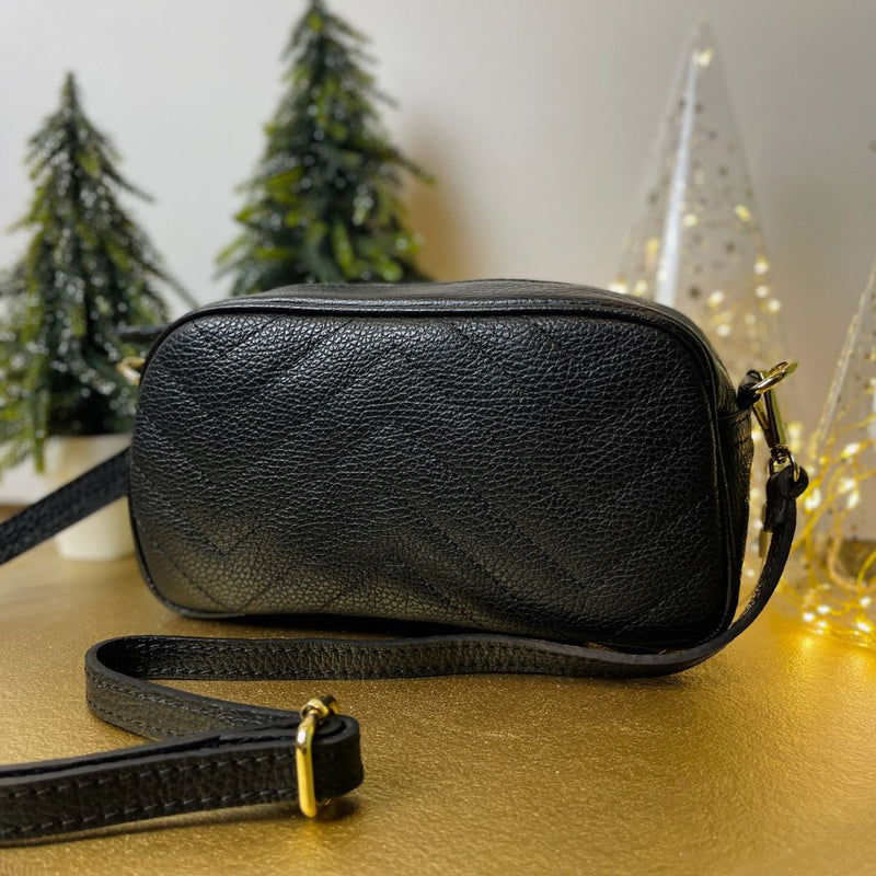 Cross Body Bag Quilted Black