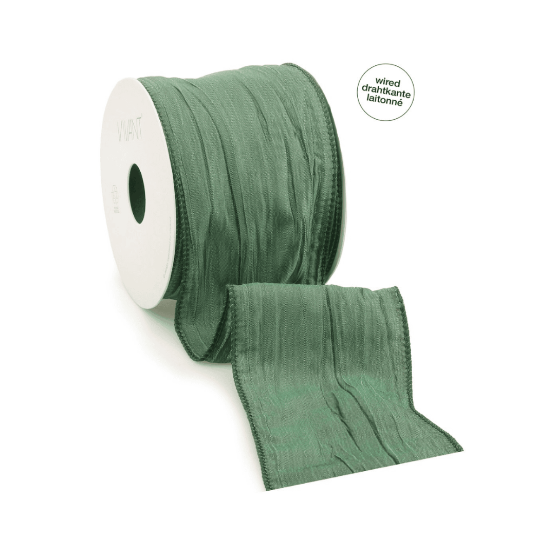 Crushente Wired Ribbon - Green