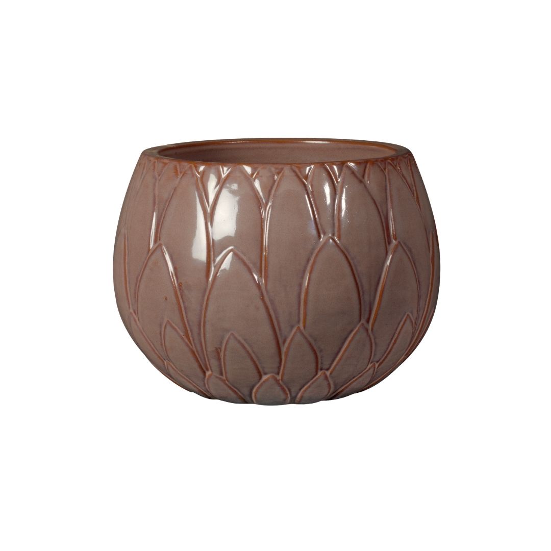 Glazed Bowl Outdoor Planter Victoria - Pink