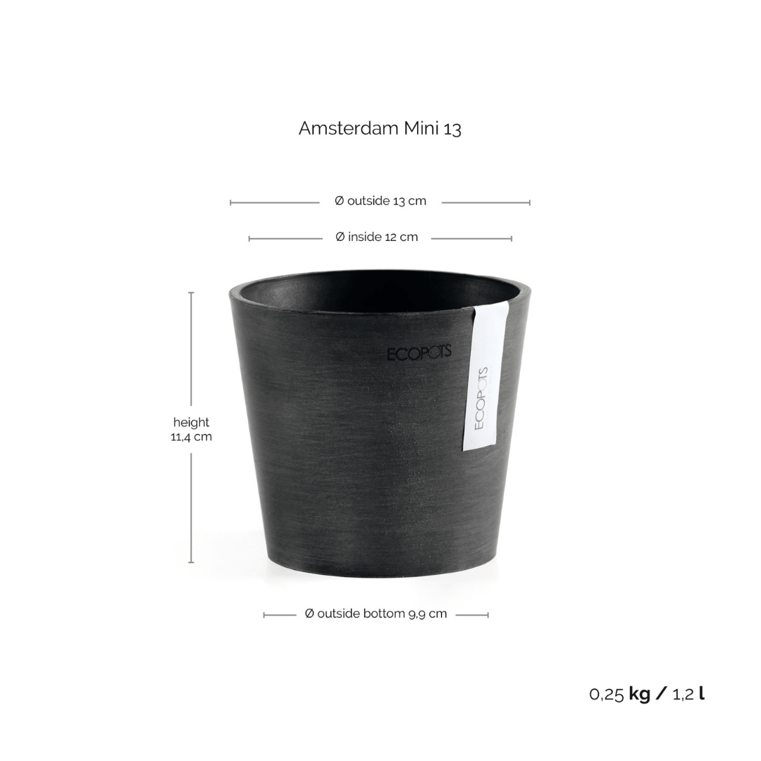 Ecopots Amsterdam Mini Pot Dark Grey