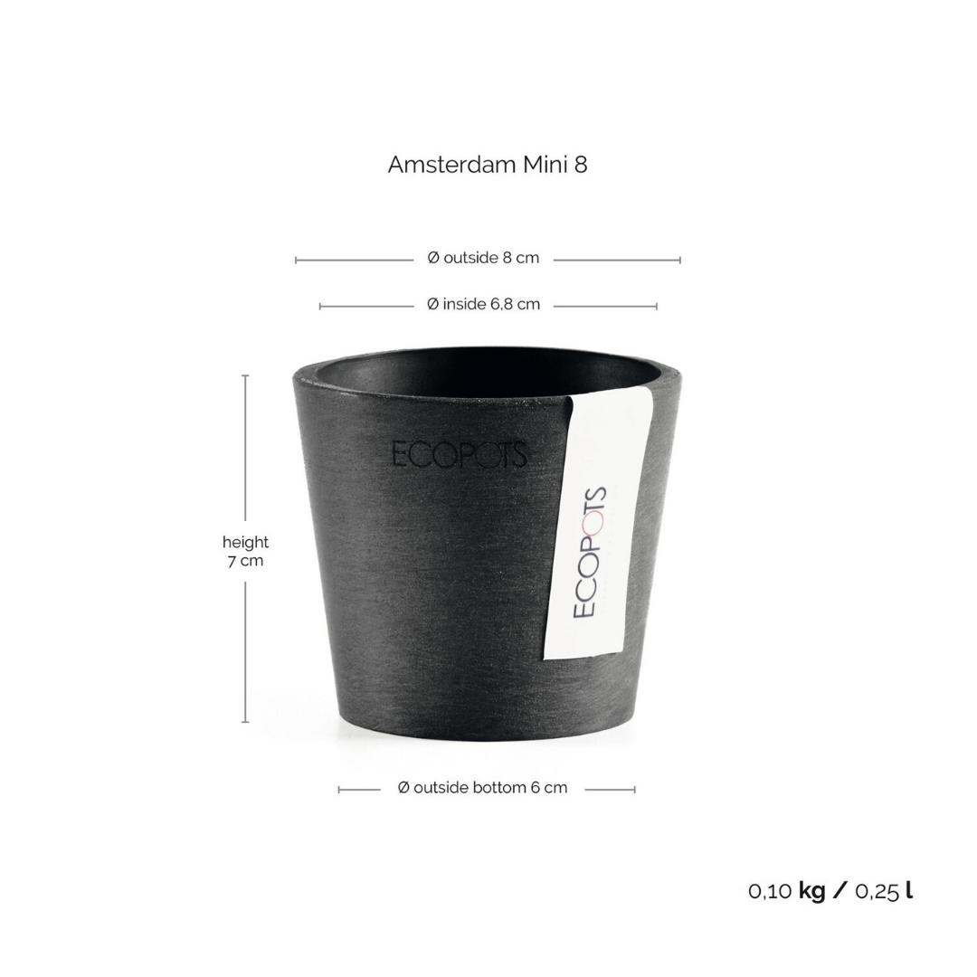 Ecopots Amsterdam Mini Pot Dark Grey