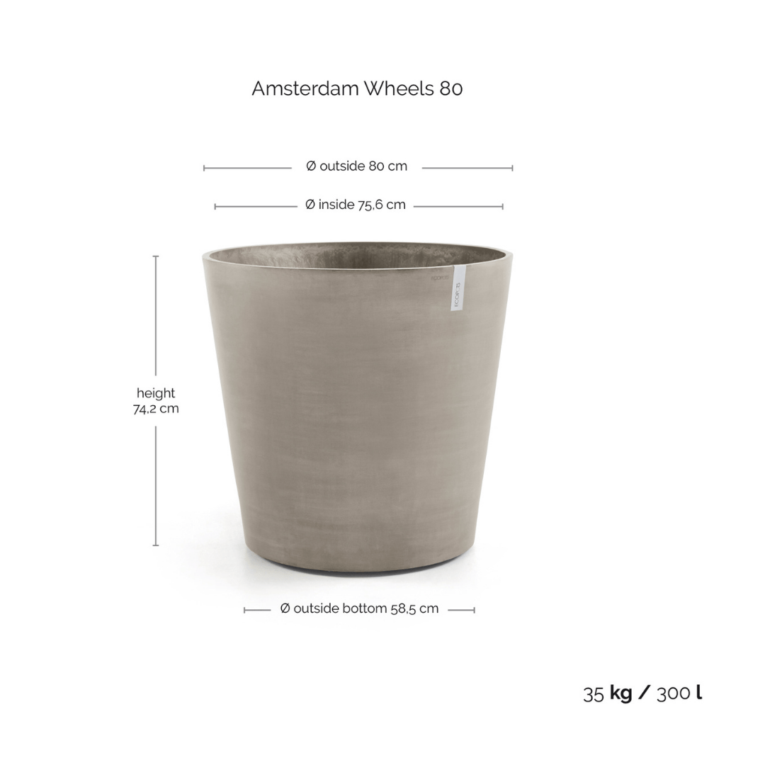 Ecopots Amsterdam Wheels Taupe
