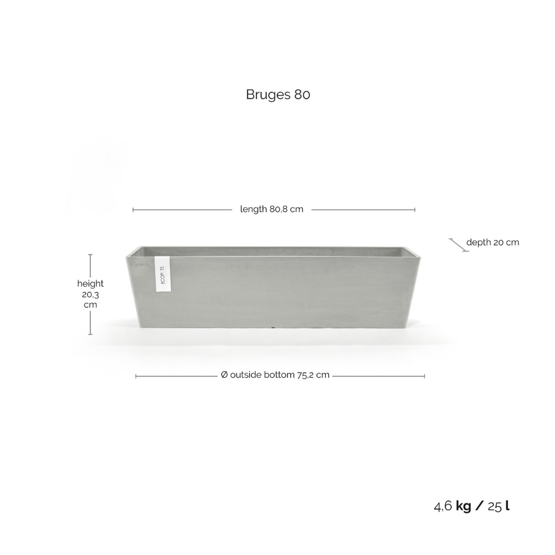 Ecopots Bruges White Grey