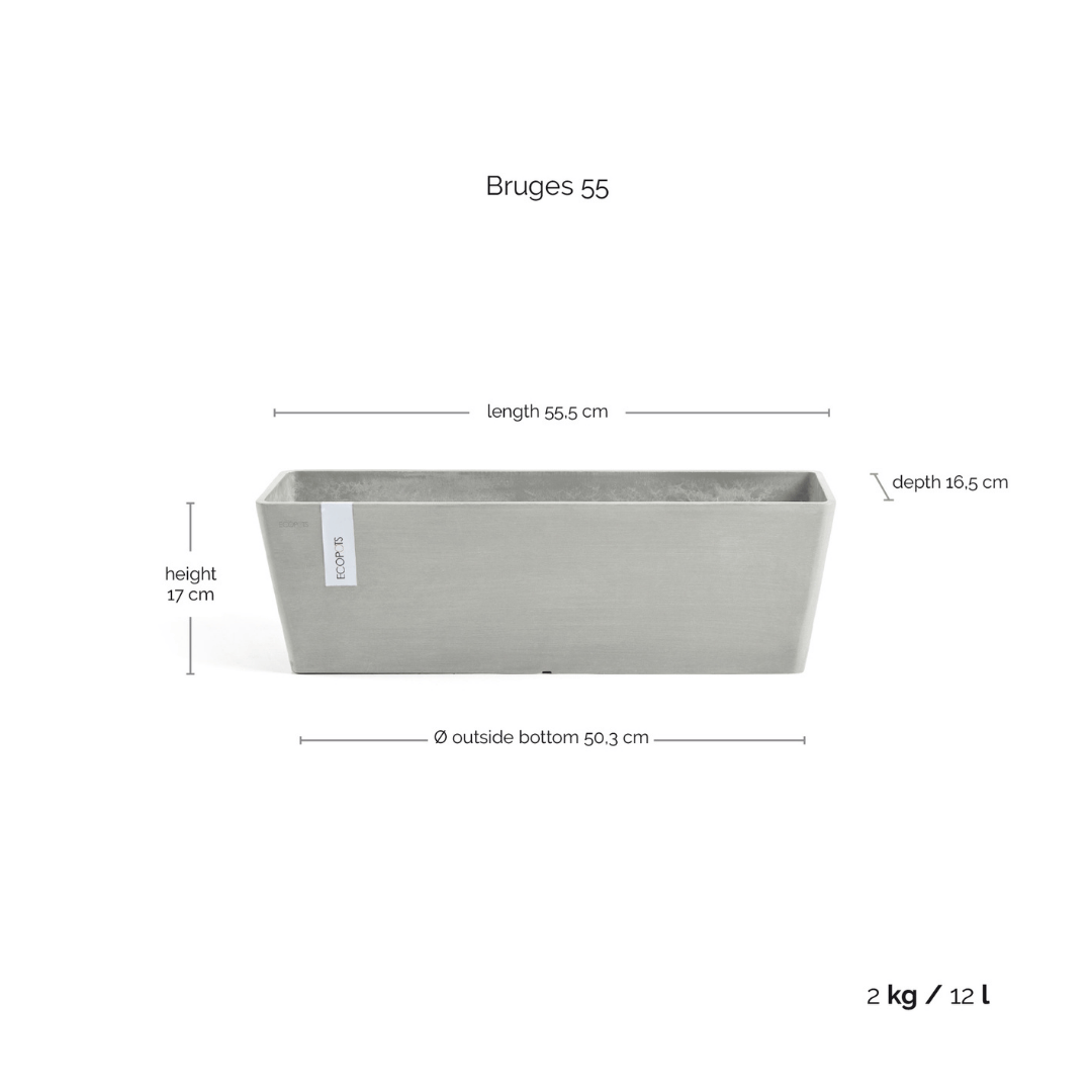 Ecopots Bruges White Grey