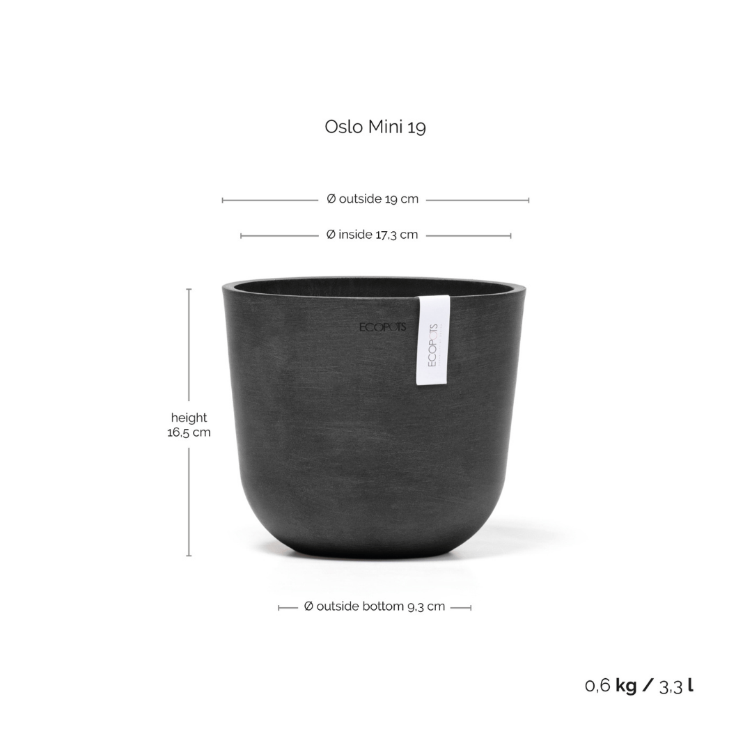 Ecopots Oslo Mini Pot White Grey