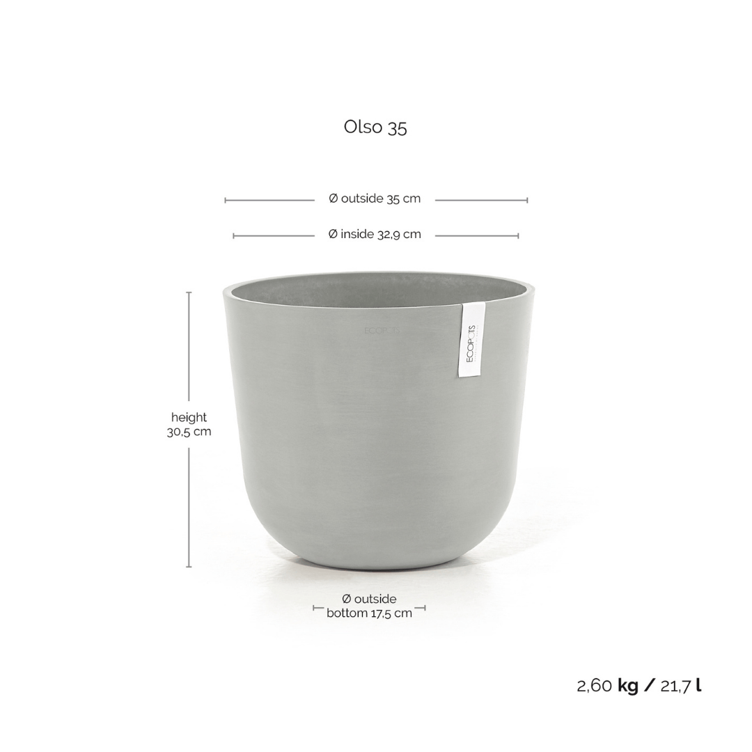 Ecopots Oslo White Grey