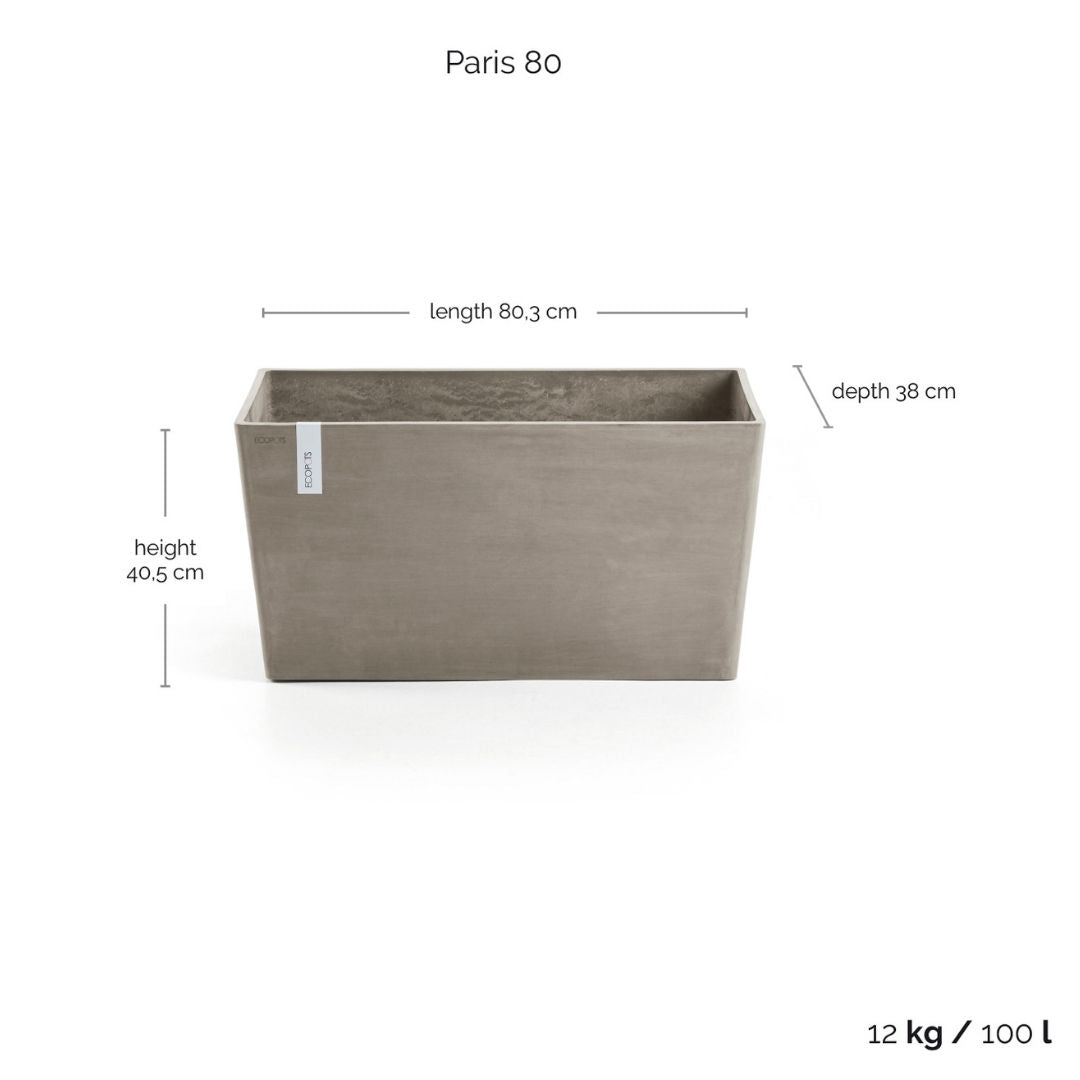Ecopots Paris Taupe 80cm