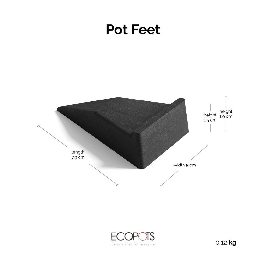 Ecopots Pot Feet Set 4 - Dark Grey