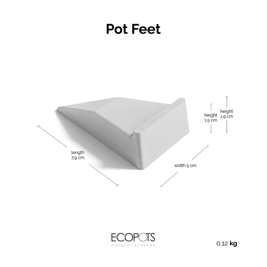 Ecopots Pot Feet Set 4 - White Grey