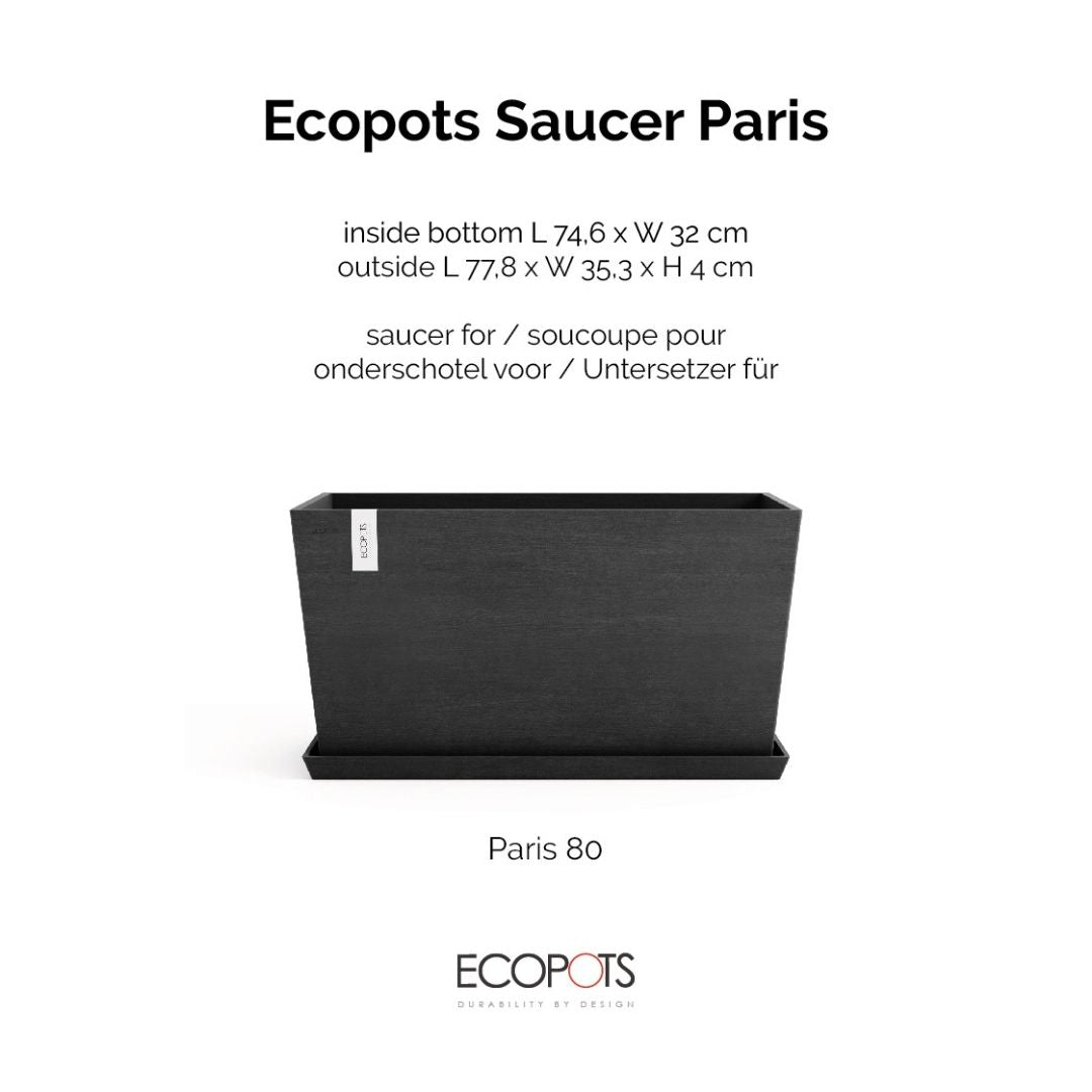 Ecopots Saucer Paris 80 Dark Grey