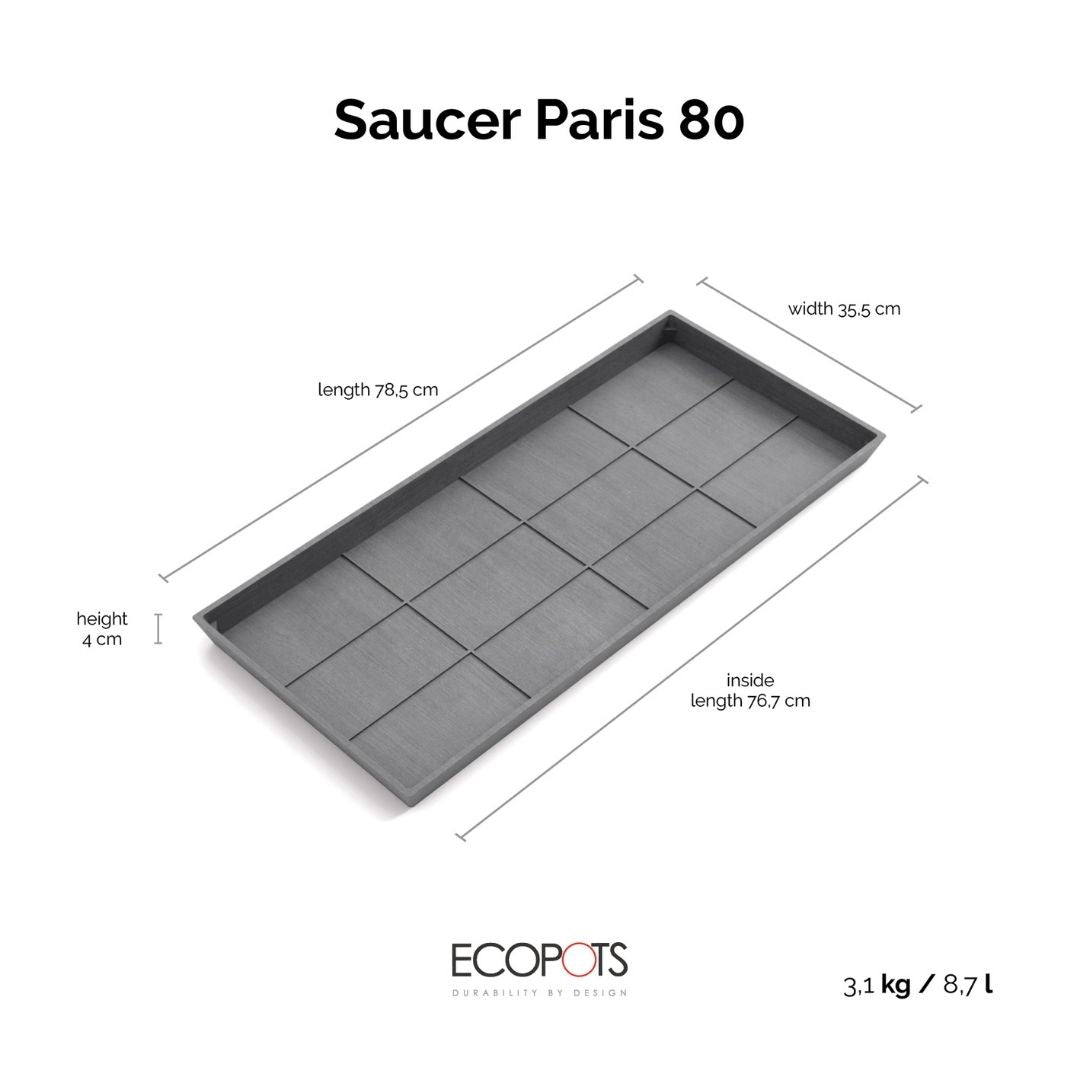 Ecopots Saucer Paris 80 Grey