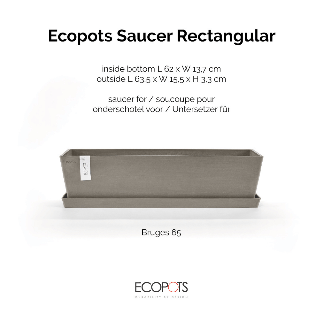 Ecopots Saucer Rectangular Taupe