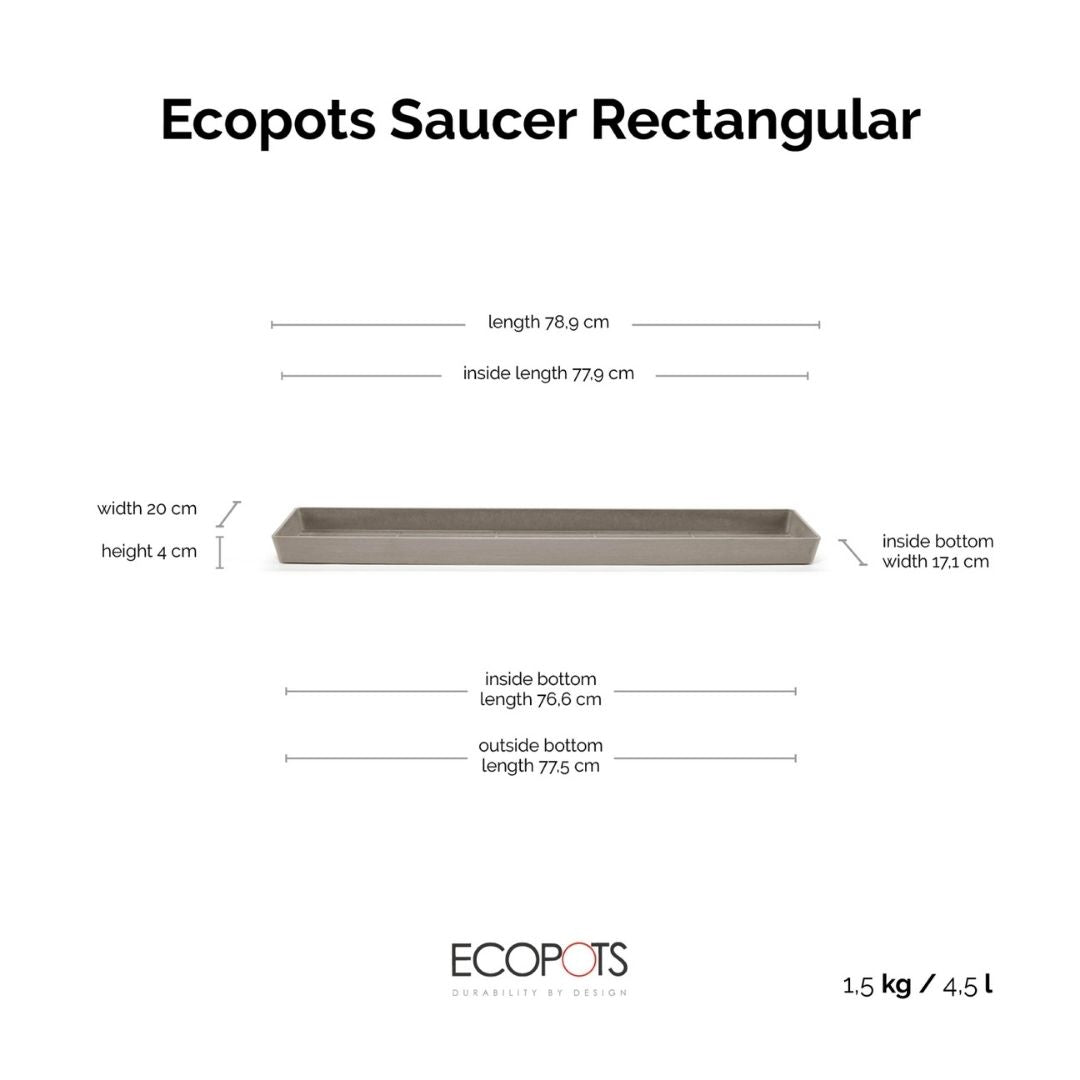 Ecopots Saucer Rectangular Taupe