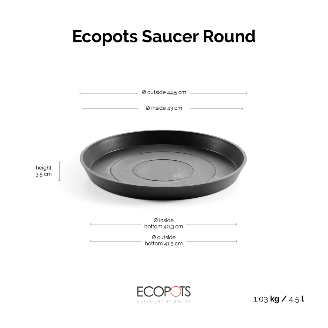 Ecopots Saucer Round Dark Grey