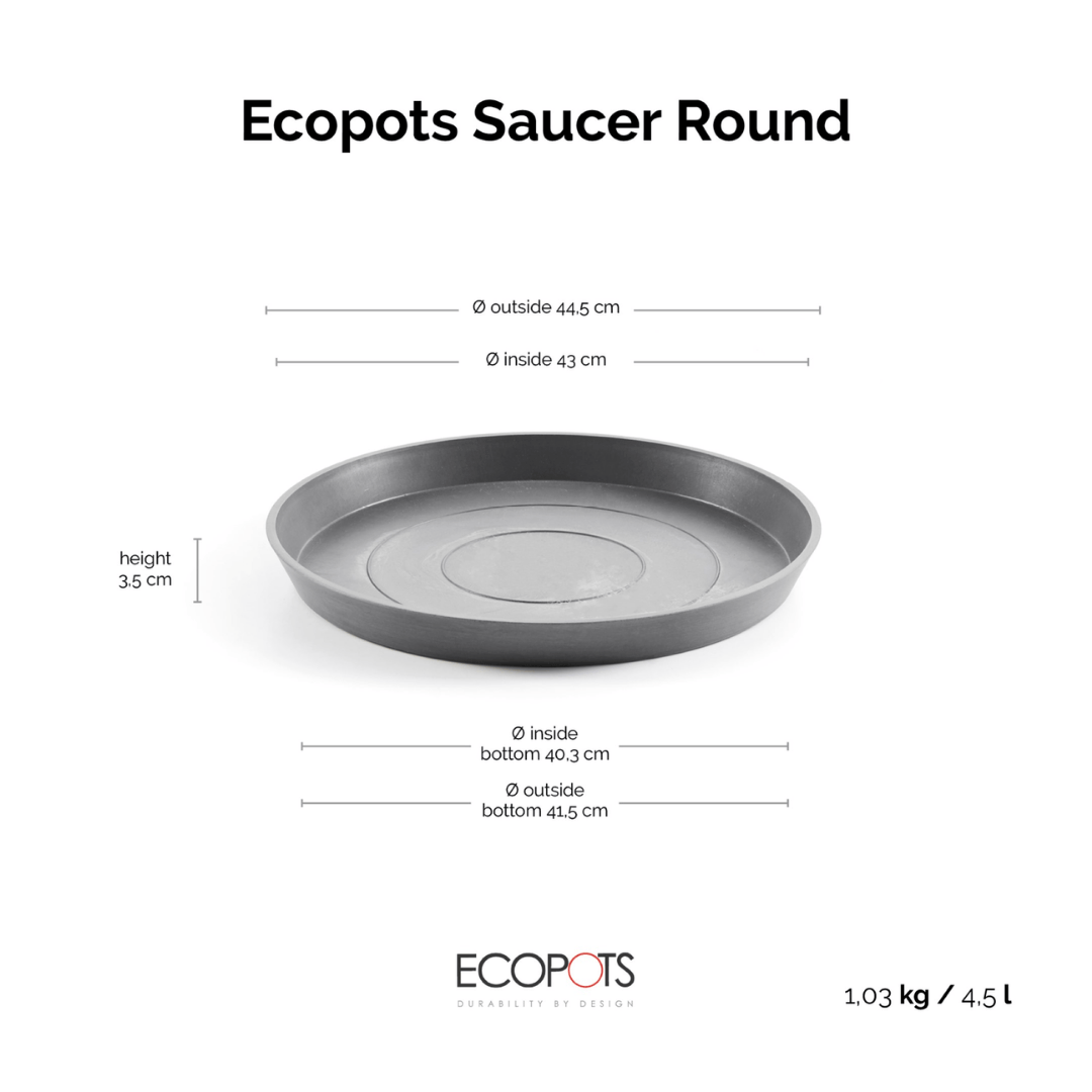Ecopots Saucer Round Grey