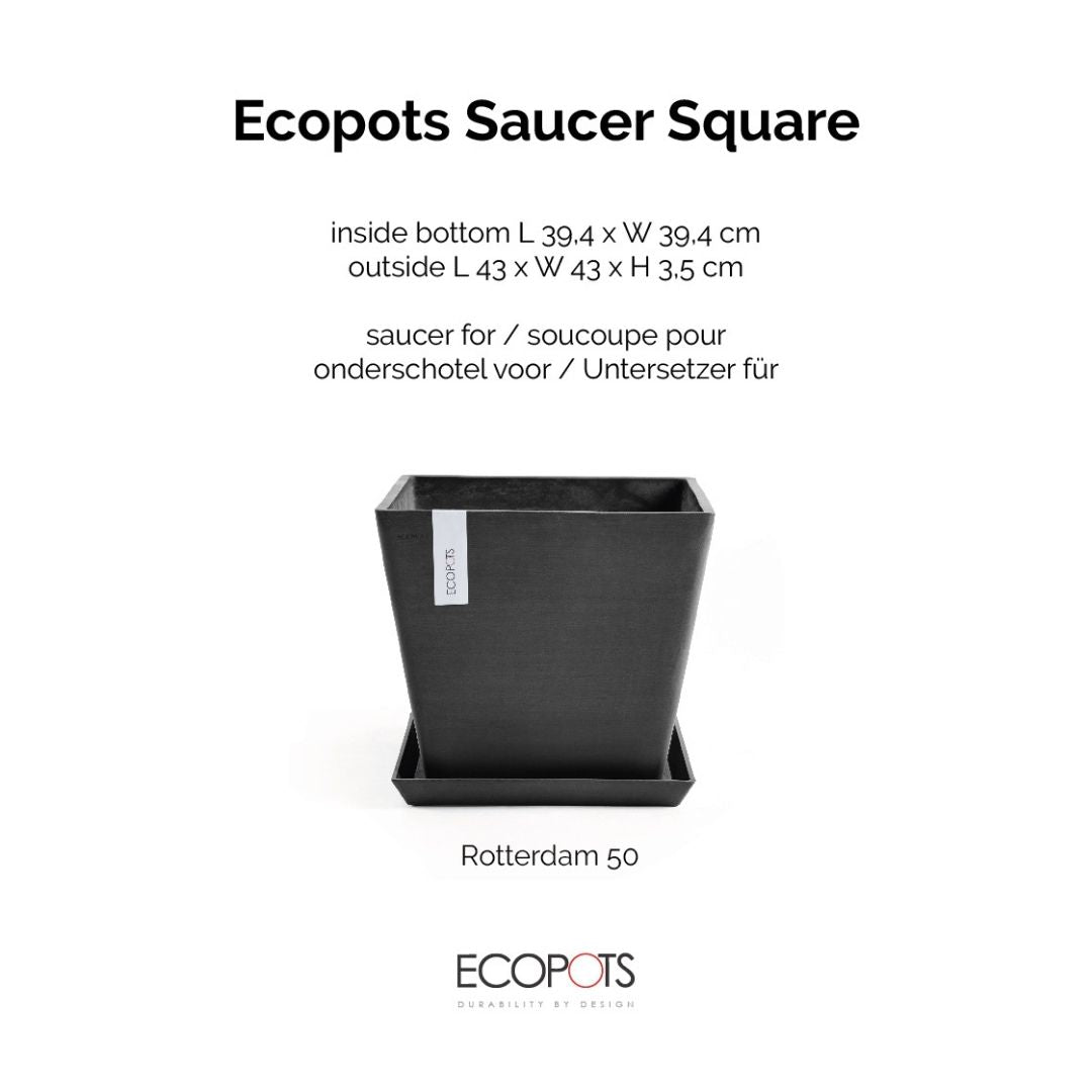Ecopots Saucer Square Dark Grey