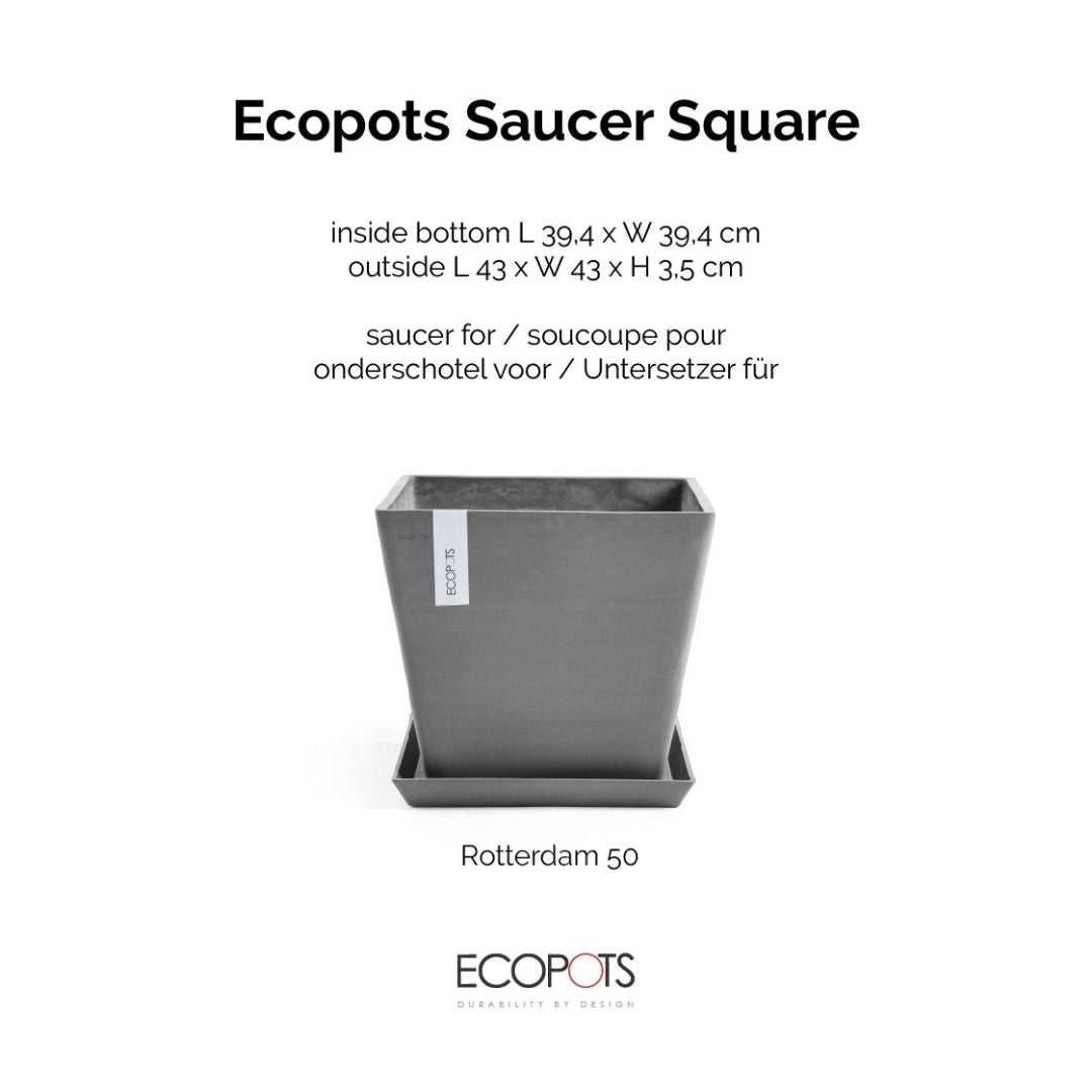 Ecopots Saucer Square Grey