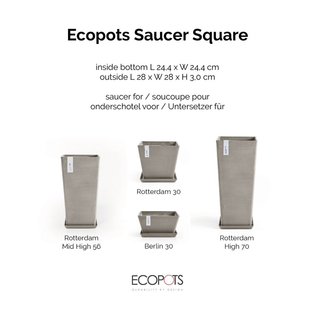 Ecopots Saucer Square Taupe