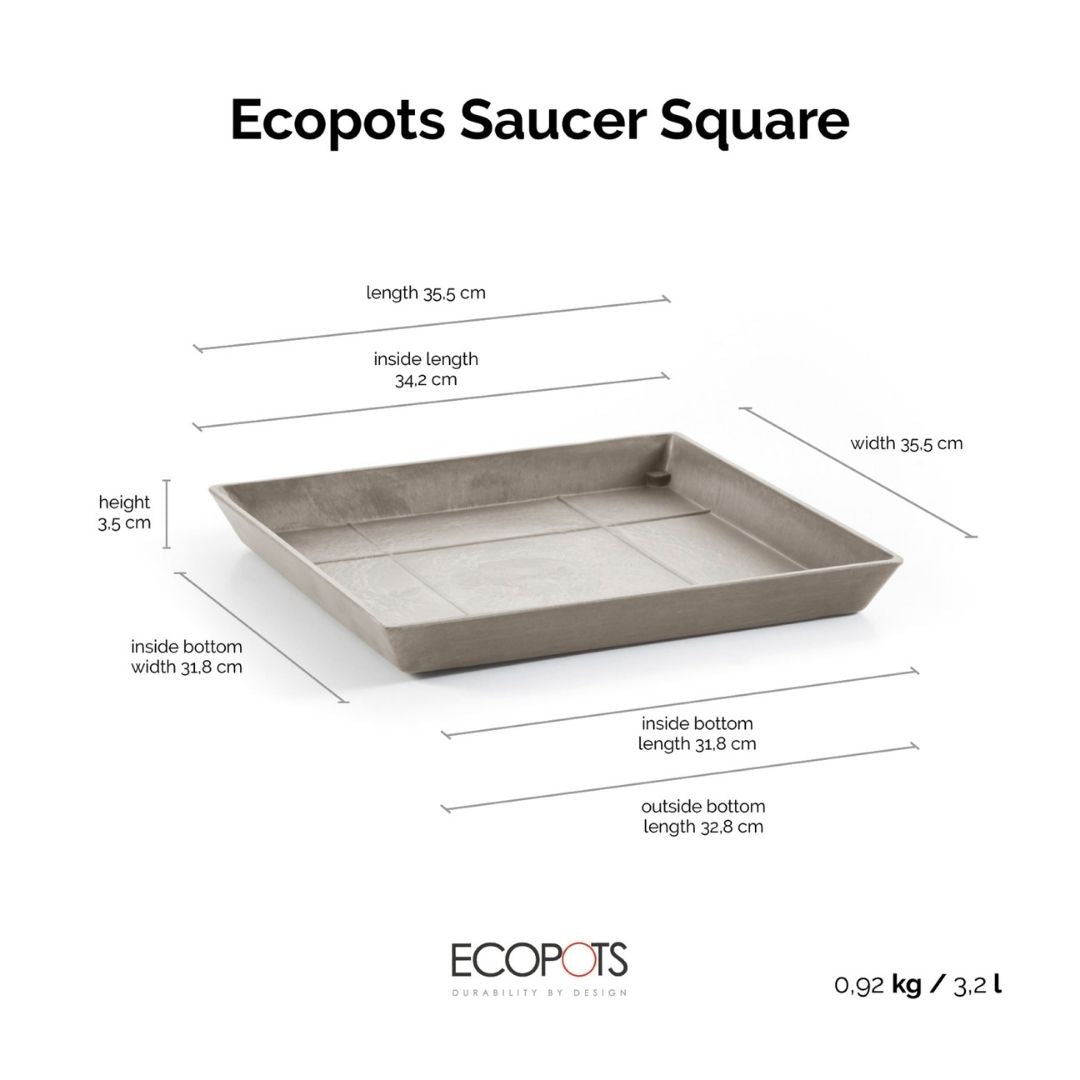 Ecopots Saucer Square Taupe