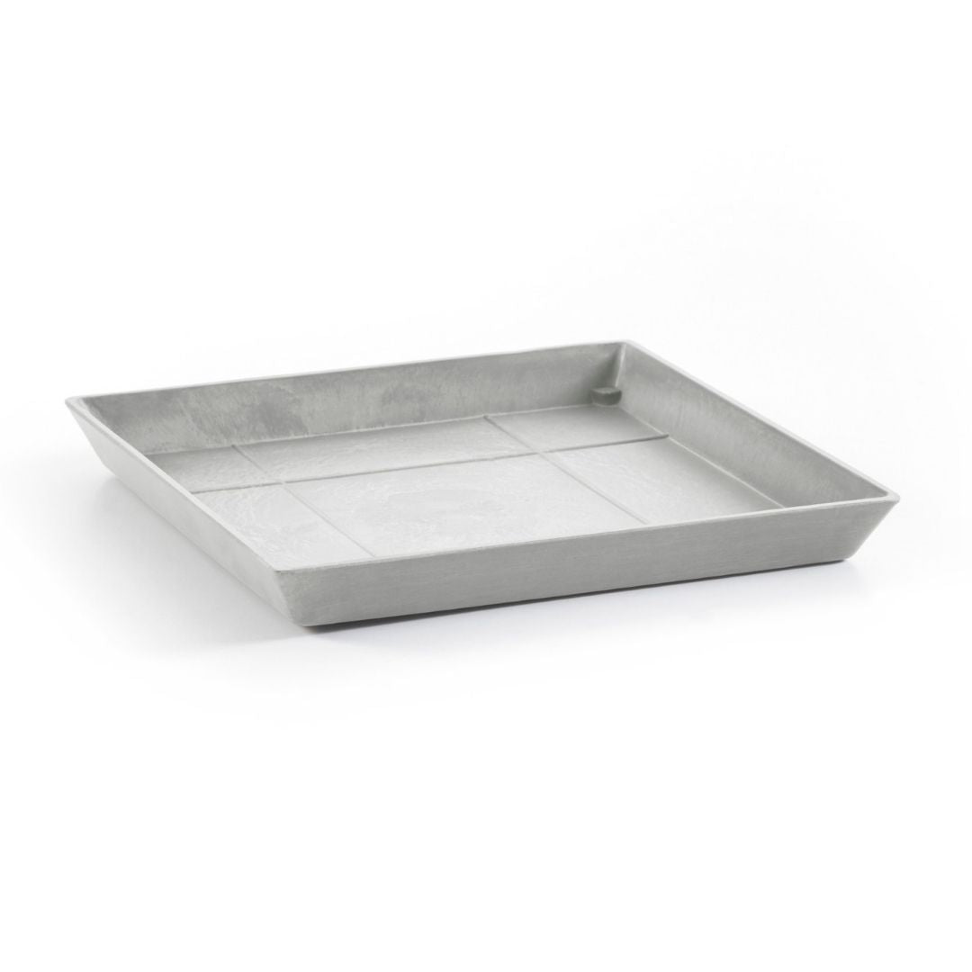 Ecopots Saucer Square White Grey