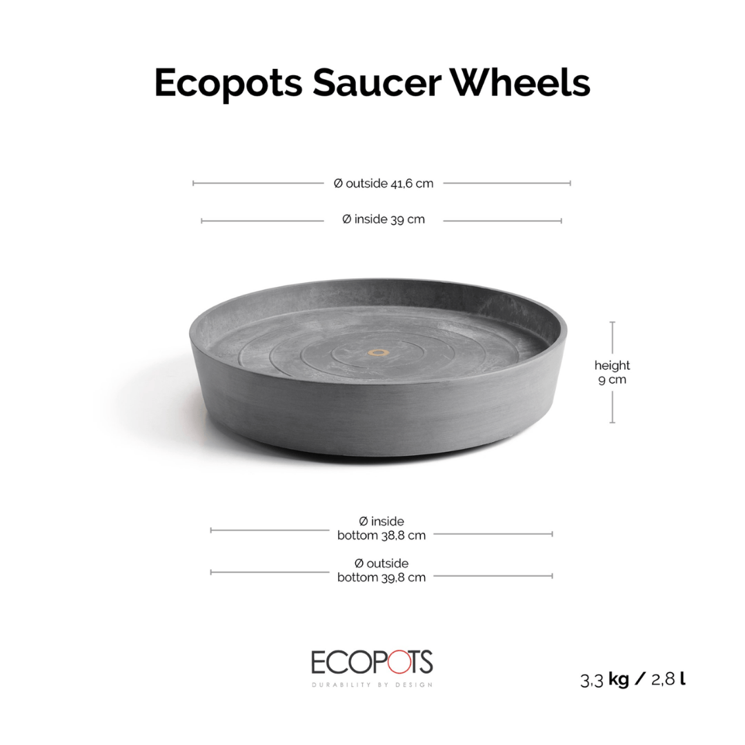 Ecopots Saucer Wheels Round Grey