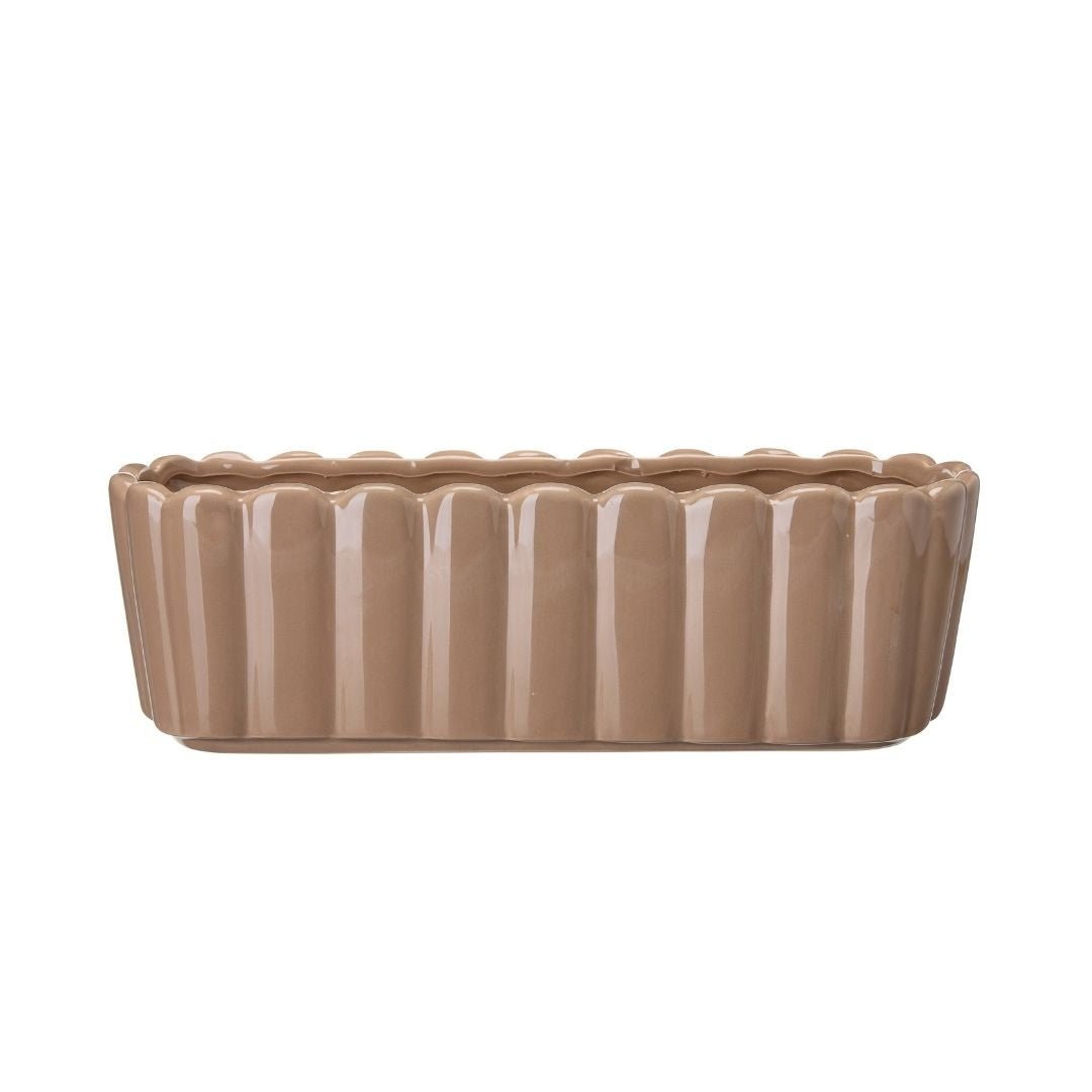 Edna Beige Oval Planter