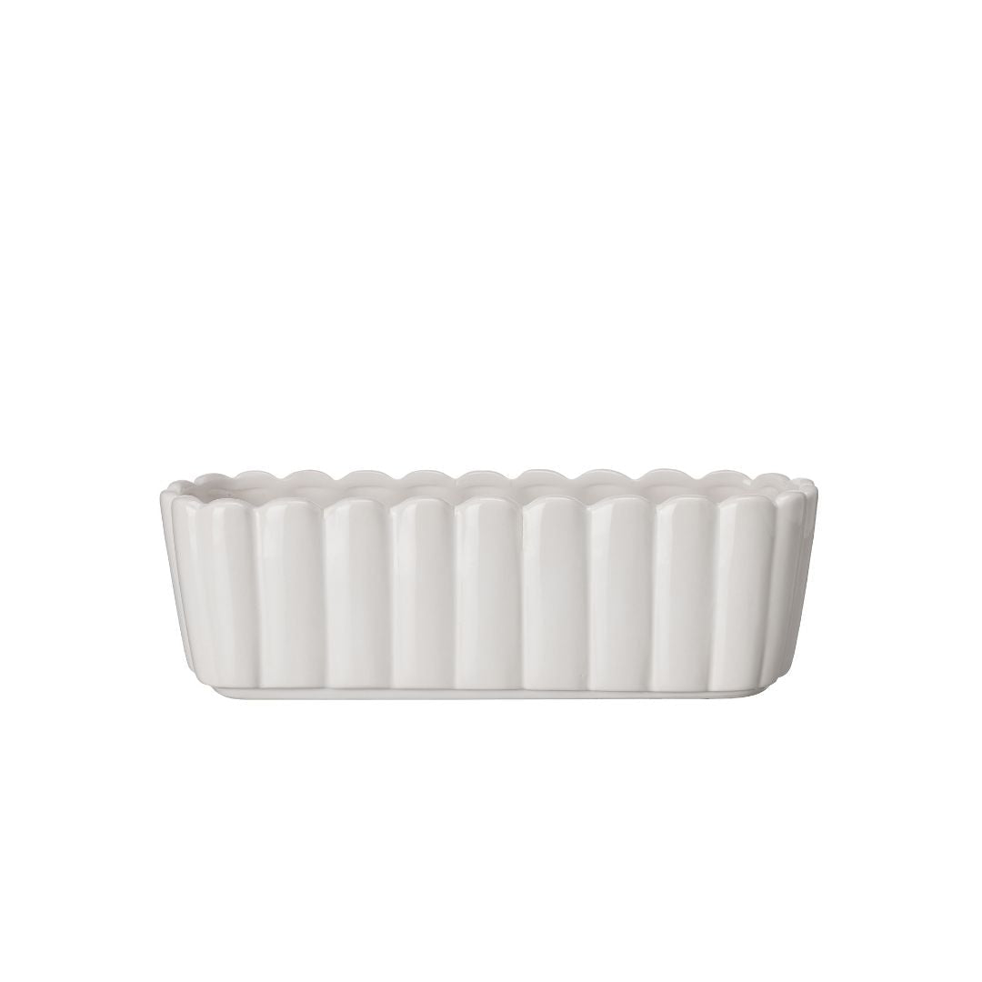Edna White Oval Planter