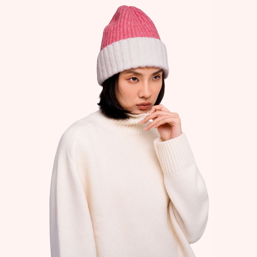 Emily Beanie Hat - Coral