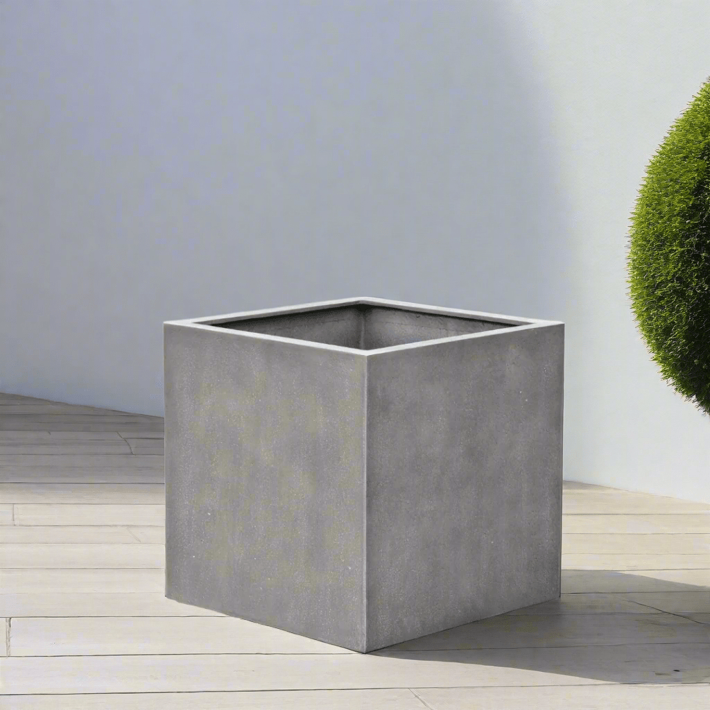 Eschbach Cube Planter - Concrete Grey
