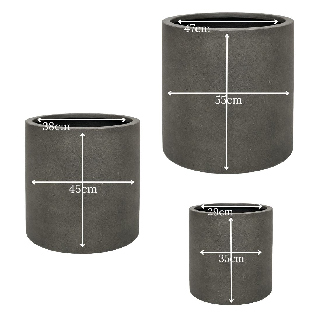 Eschbach Cylinder Pot - Concrete Grey