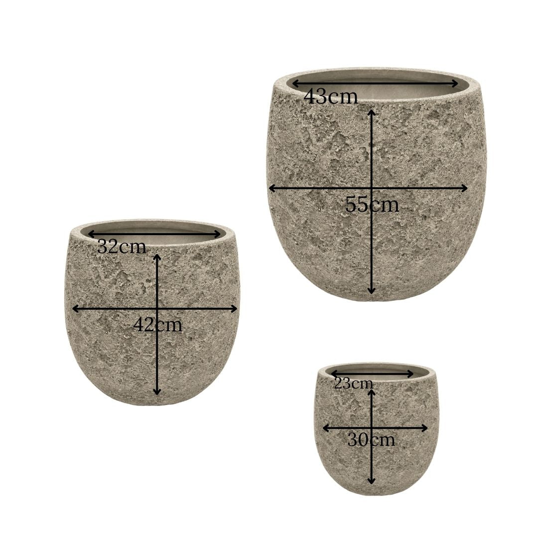 Eschbach High Balloon Pot - Rockstone Sand