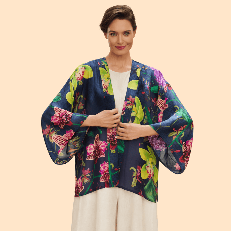 Exotic Evening Kimono Jacket Ink