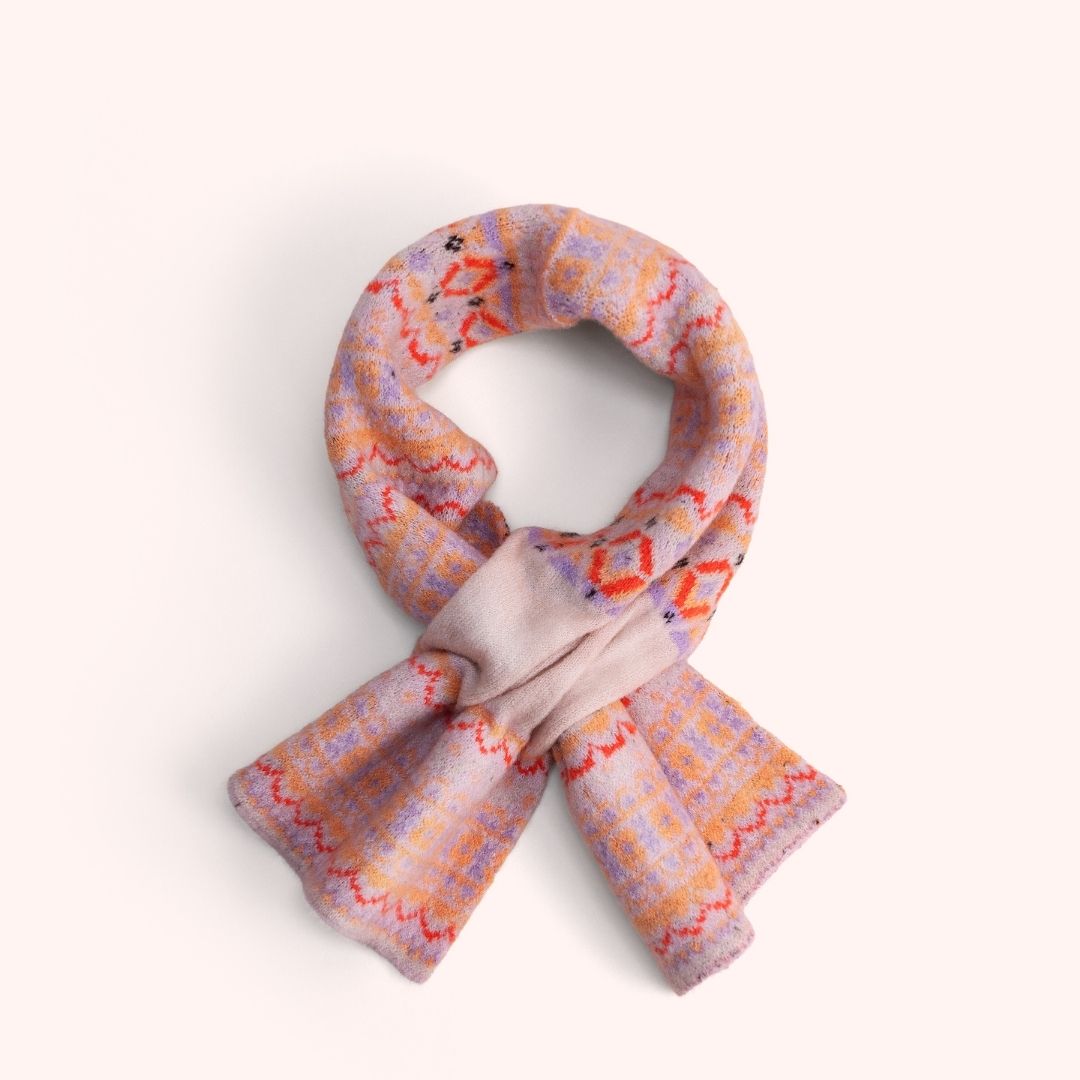 Fair Isle Scarf - Cream Mix