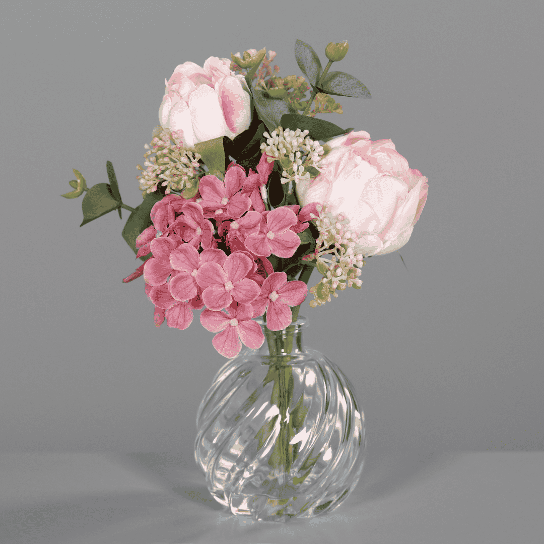 Faux Flower Bouquet Pink 24cm
