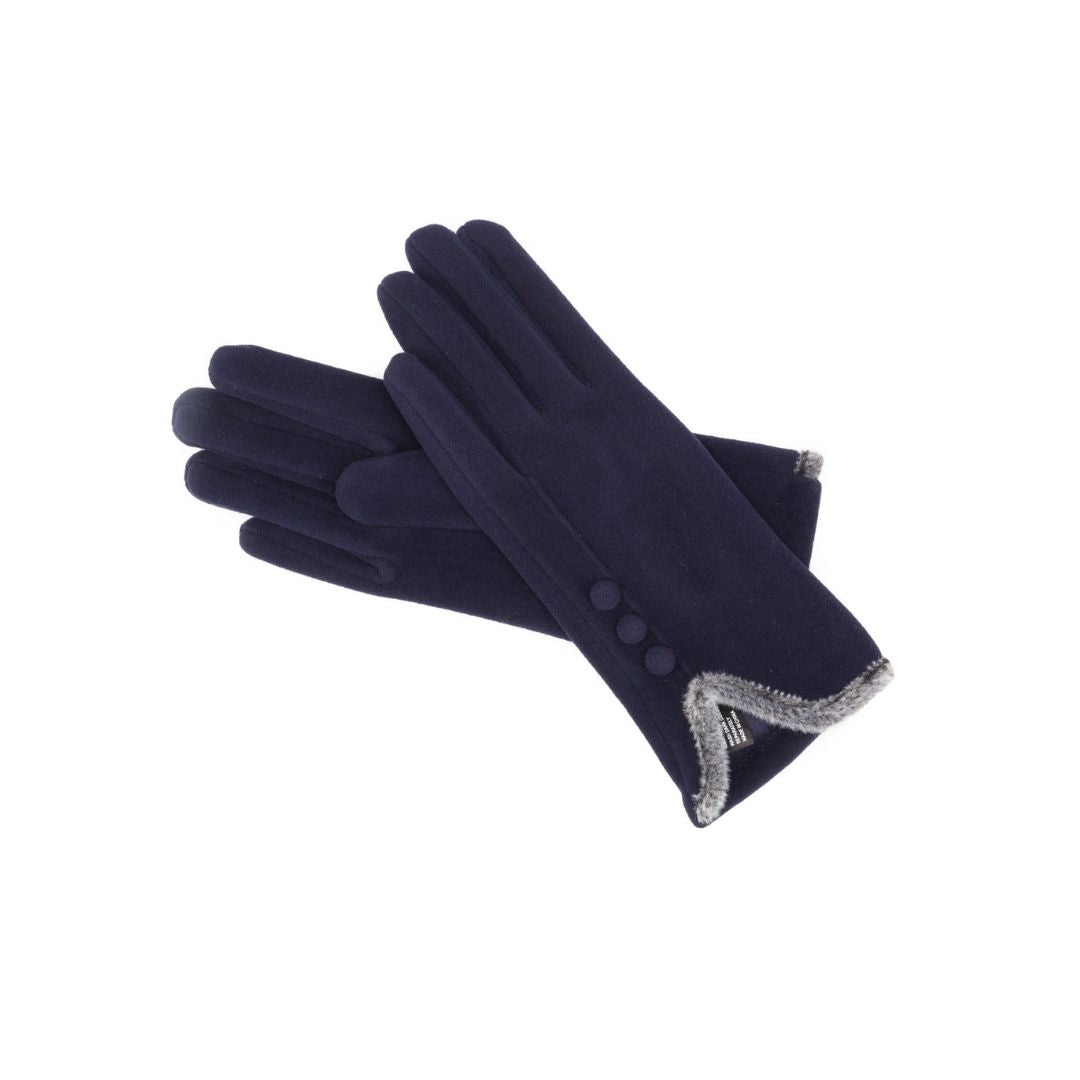 Gloves 3 Buttons - Navy
