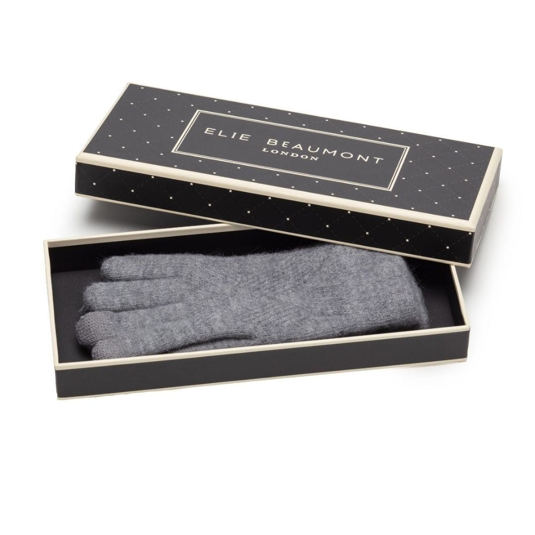Gloves Knitted Weave Grey