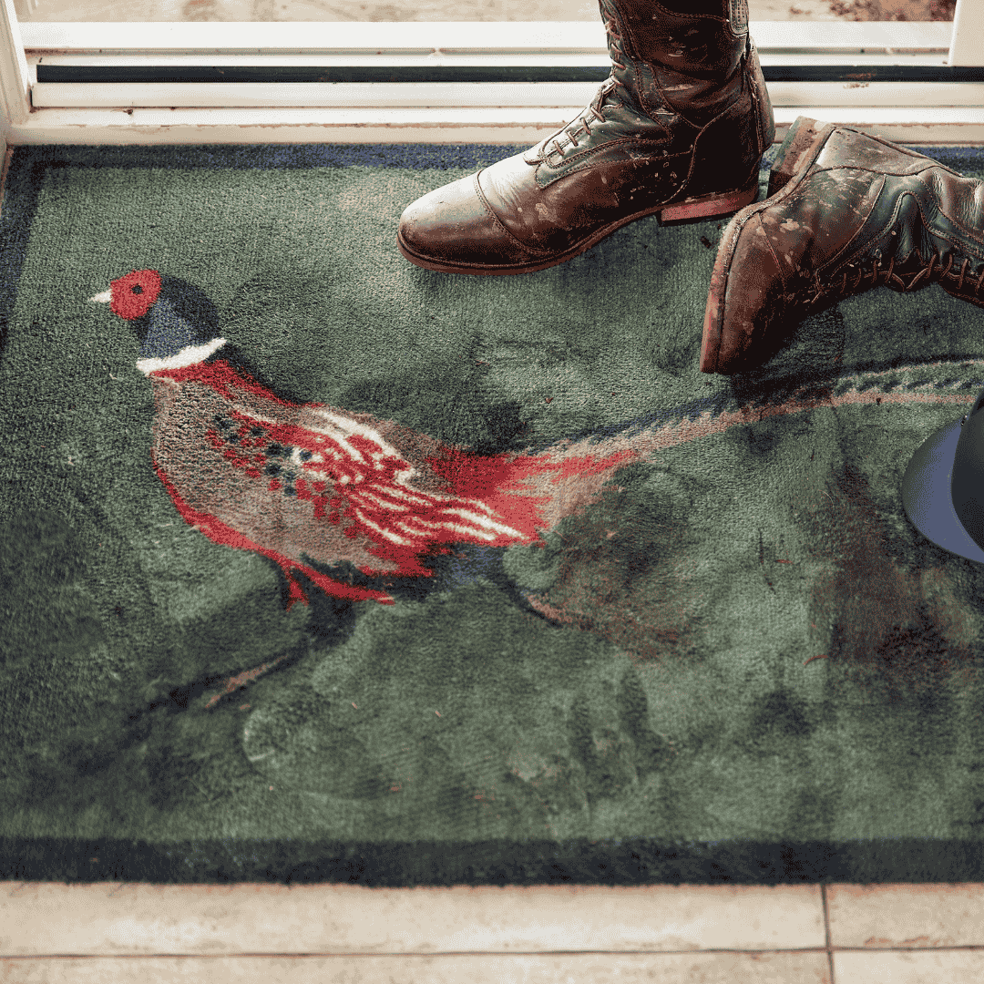 Hug Rug Doormat Pheasant 2 - Green