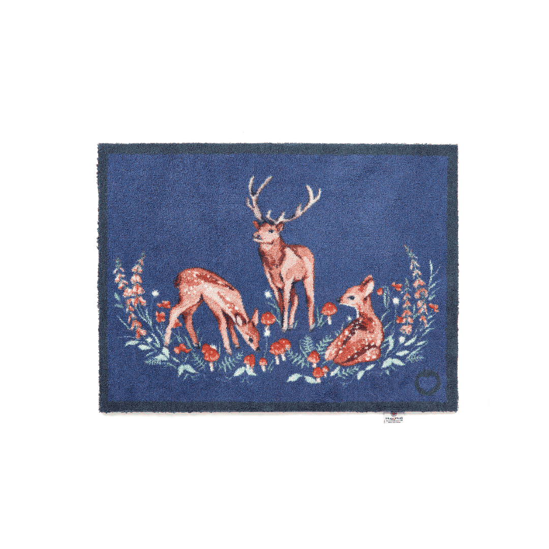 Hug Rug Doormat Meadow Deer Blue