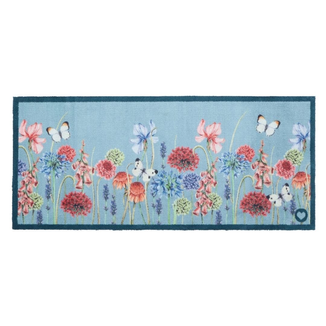 Hug Rug Runner Butterfly Garden Blue