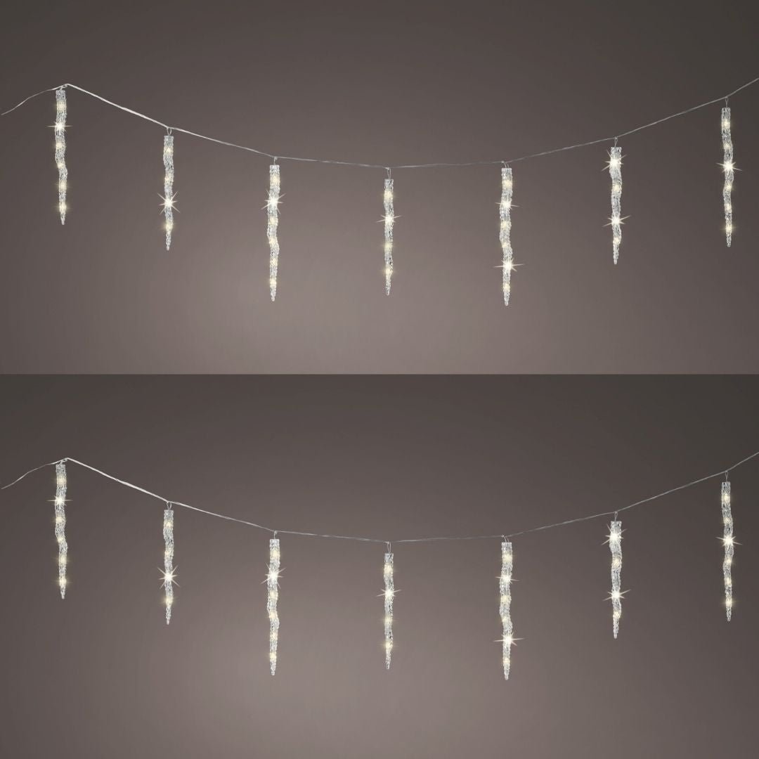 Icicle Christmas Lights 60 LED Warm White