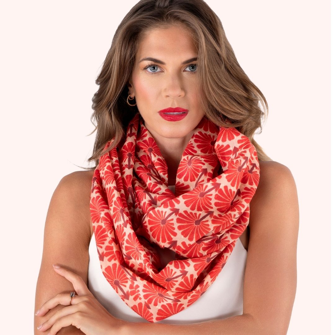 Infinity Scarf - Rouge Palms