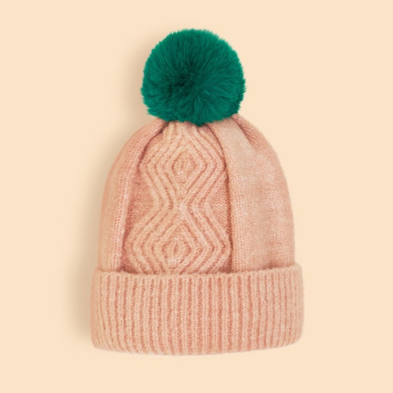 Ingrid Bobble Hat - Petal