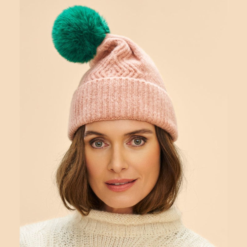 Ingrid Bobble Hat - Petal