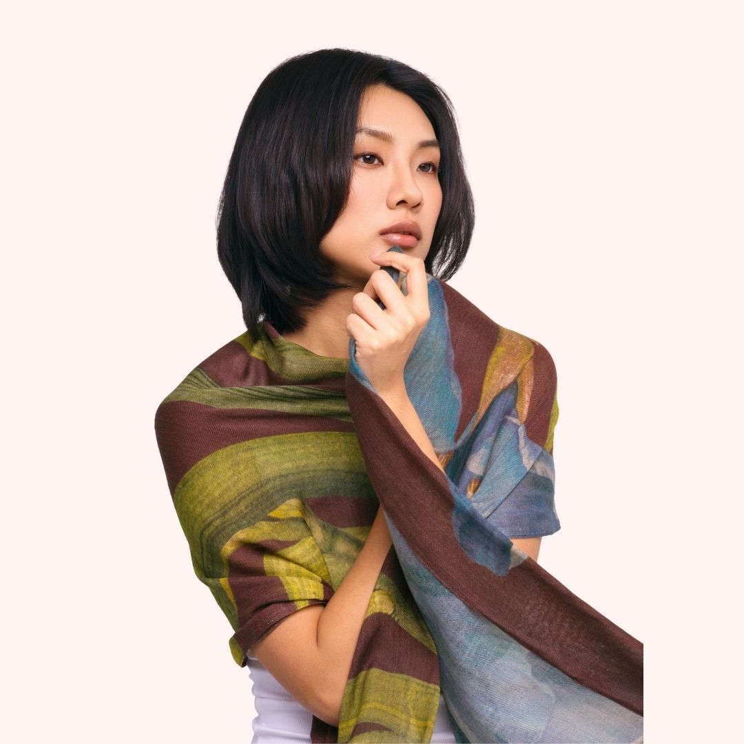 Wool Wrap Scarf - Iris