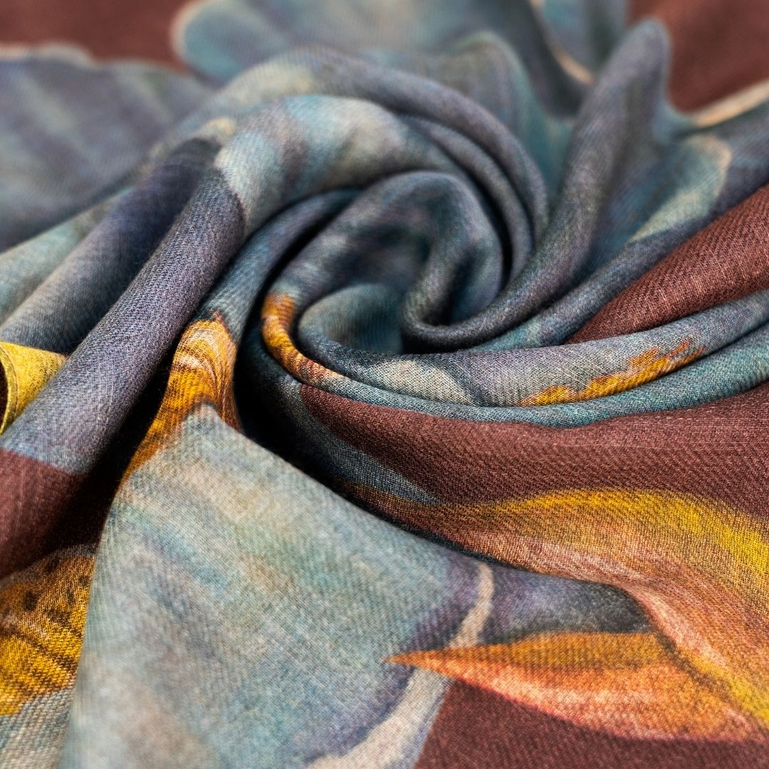 Wool Wrap Scarf - Iris