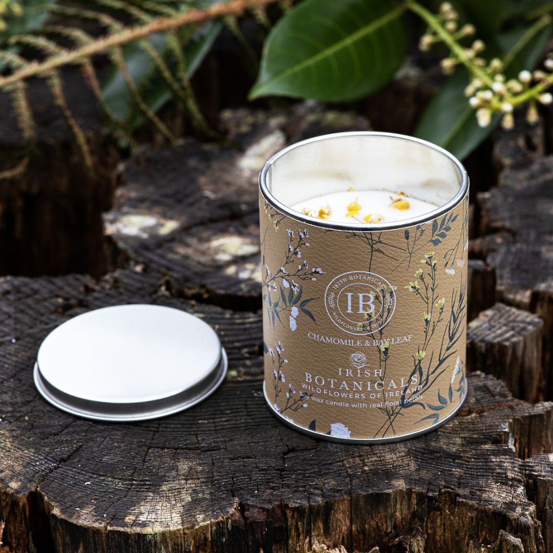 Irish Botanicals Chamomile & Bay Leaf Candle - Tin