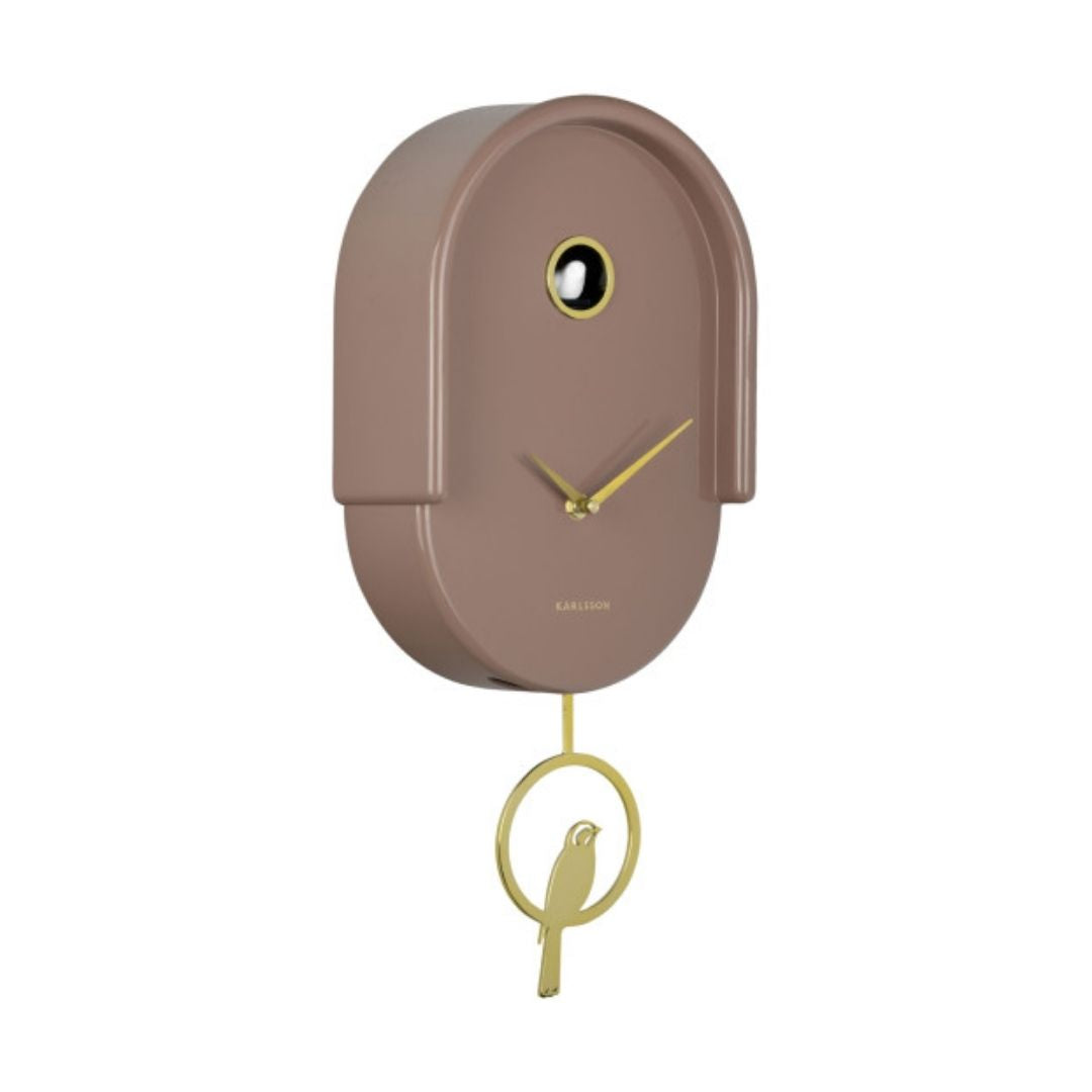 Wall Clock Tweet - Mocha Brown