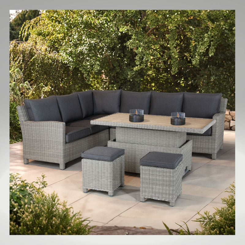 Kettler Palma Corner Set (RH) with High/Low Alu Slat Table - The Garden HouseKettler