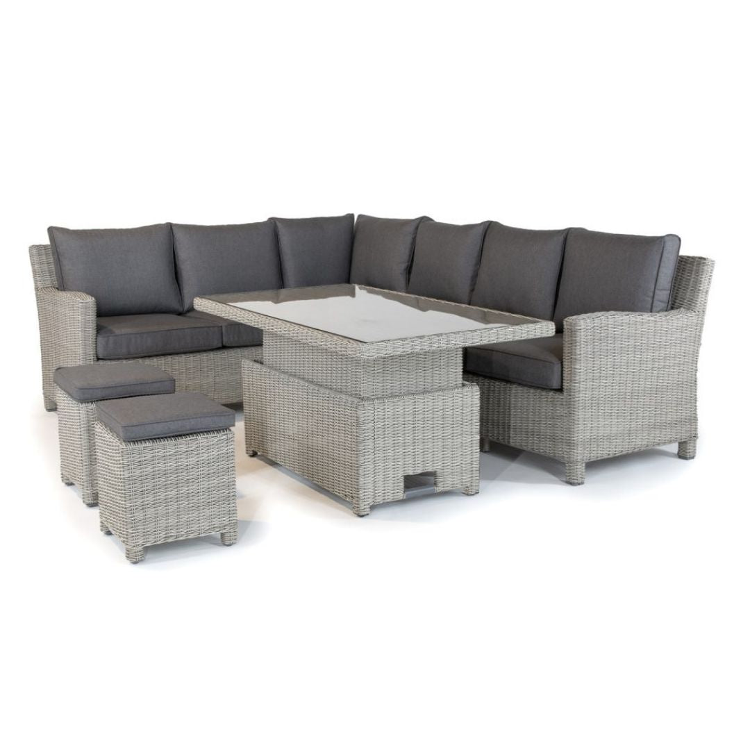 Kettler Palma Corner Set (RH) with High/Low Glass Top Table