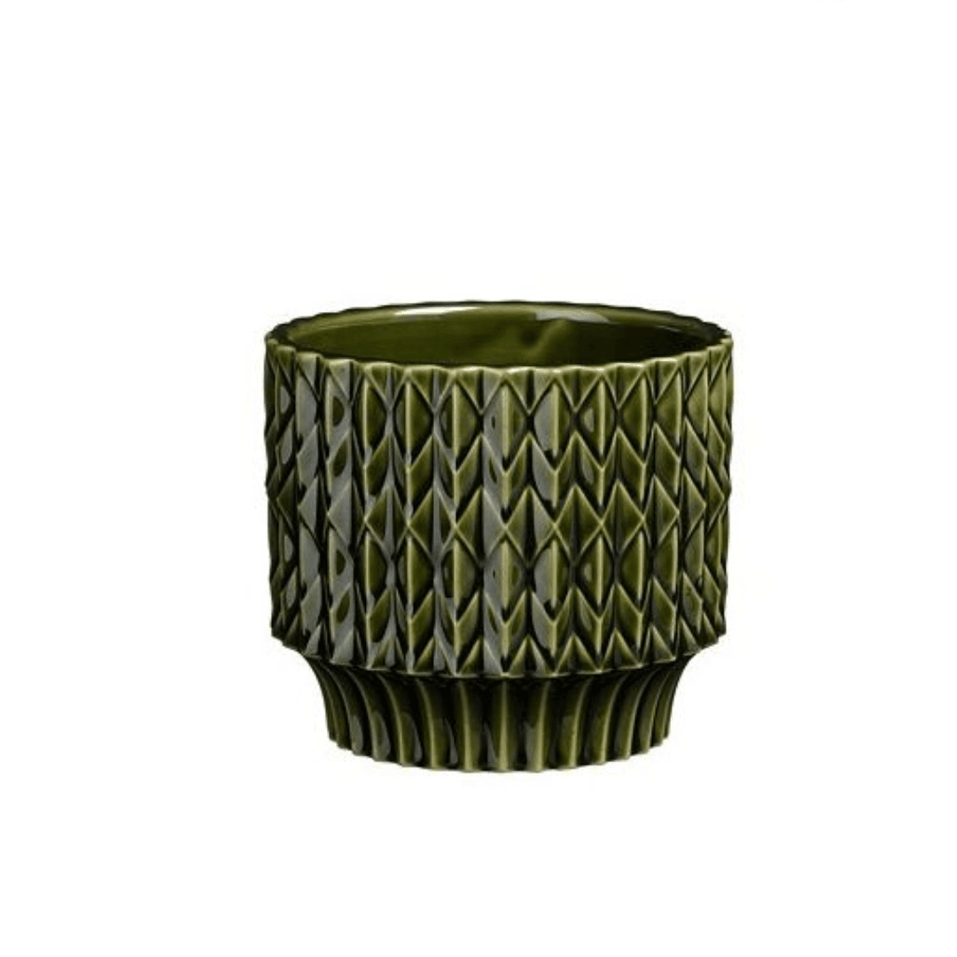 Lauria Indoor Pot Round Dark Green